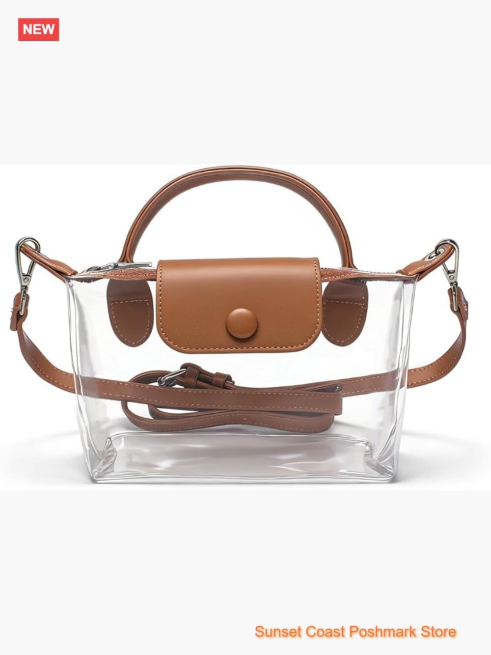 Clear Stadium Approved Crossbody Bag Waterproof PVC Small Purse for Concerts